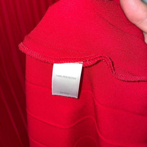 J. Jill Wearever Collection Red Pleated Sleeveless Dress Petite Size Small - Picture 4 of 6